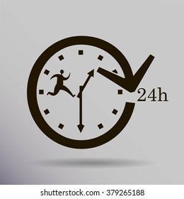 Businessman running with his briefcase, hurry  vector illustration  