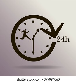 Businessman running with his briefcase, hurry  vector illustration  
