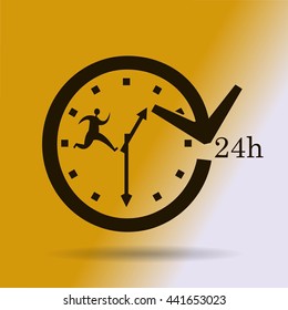 Businessman running with his briefcase, hurry  vector illustration  