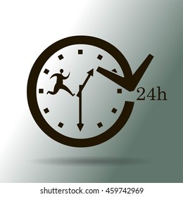 Businessman running with his briefcase, hurry  vector illustration  