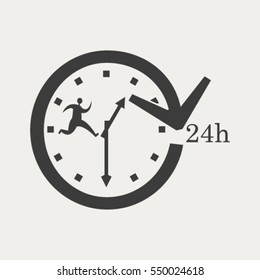 Businessman running with his briefcase, hurry  vector illustration  