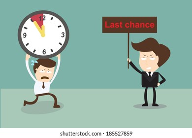 Businessman running to last chance ,Deadline 