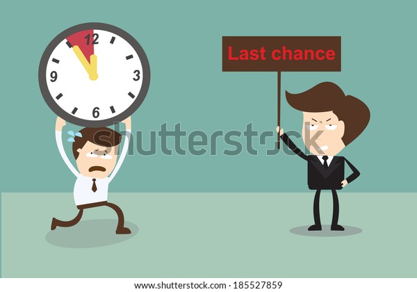 Businessman running to\
last chance ,Deadline\
