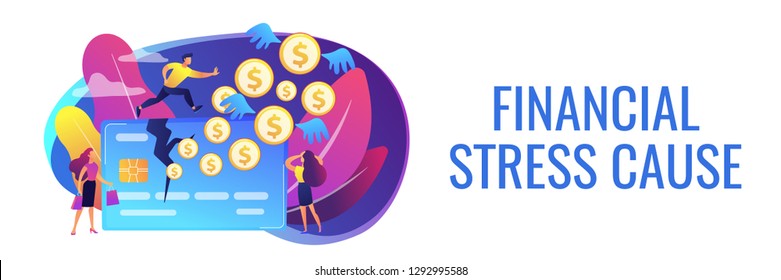 Businessman running on credit card and dollar coins with wings flying away. Overspending, financial stress cause, spend beyond the income concept. Header or footer banner template with copy space.