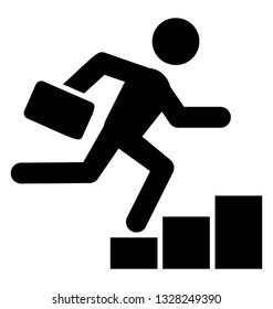 Businessman running , pictogram design.