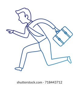 businessman running with portfolio avatar character
