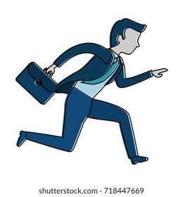 businessman running with portfolio avatar character