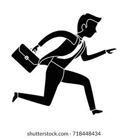 businessman running with portfolio avatar character