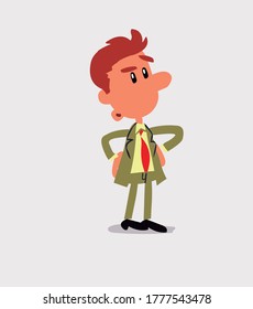 Empresario corriendo asustado en ilustraciones vectoriales aisladas