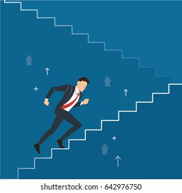 businessman running to success vector illustration