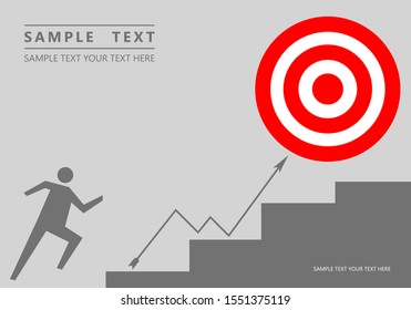 Businessman running to the target , Image for target business, marketing solution concept