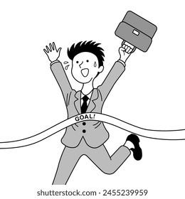 The businessman running through the goal !