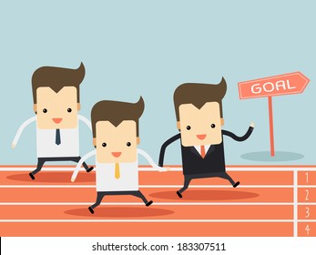 businessman running vector