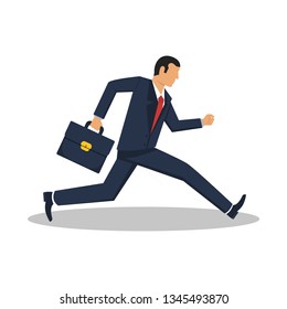 Businessman running vector design illustration isolated on white background