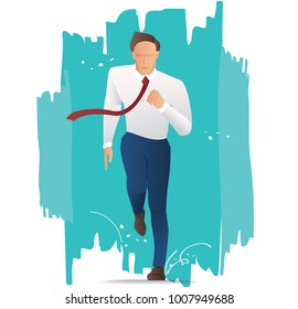 Businessman running vector illustration 