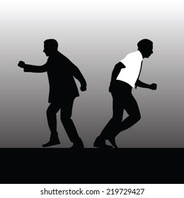 Businessman running vector illustration