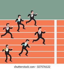 Businessman running  vector  illustration