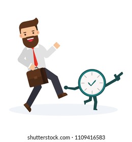 businessman running for watches