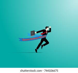 Businessman running to the winner, Concept business illustration 