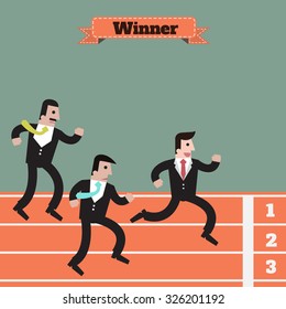  businessman  running winner victory