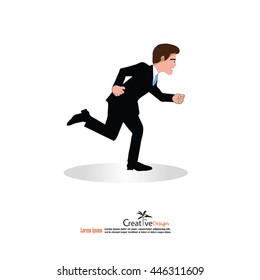 businessman running.business man cartoon.vector illustration.