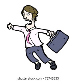 businessman in rush cartoon