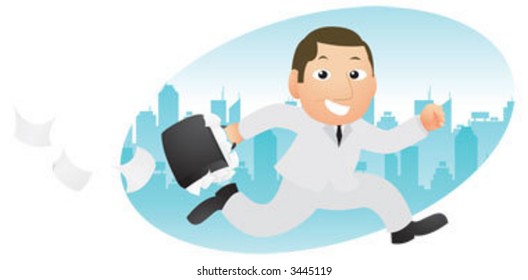 Businessman rushing for his mission