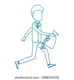 businessman sad with money sack avatar character