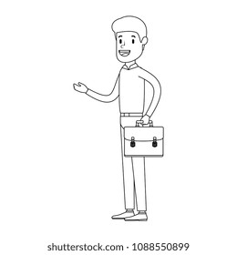 businessman sad with portfolio avatar character