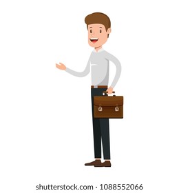 businessman sad with portfolio avatar character