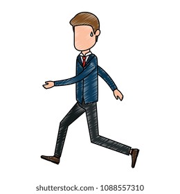 businessman sad running avatar character