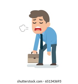 Businessman Sad Tired Disappointed Concept, Vector Flat Illustration