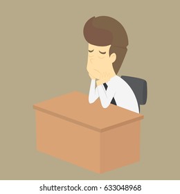 A businessman sad in work. vector