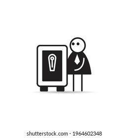 businessman and safe icon vector