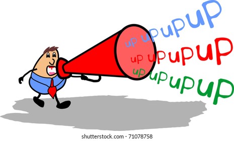 businessman said in a loudspeaker