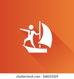 Businessman sailing icon in Metro user interface color style. Business manager leader