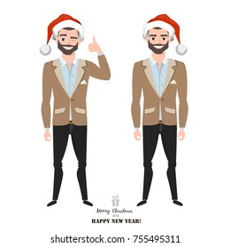 Businessman with santa cap