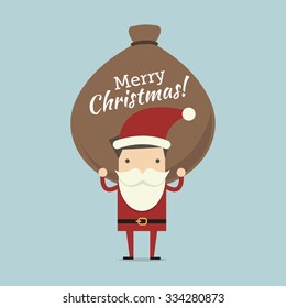 Businessman santa claus with gift bag