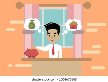 businessman saving money