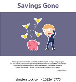 Businessman Savings Gone Infographic
