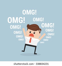 Businessman says oh my god!. vector