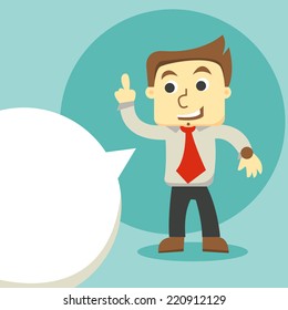 businessman says, taxing empty for text vector illustration