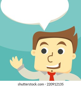 businessman says, taxing empty for text vector illustration