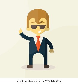 businessman says, taxing empty for text vector illustration