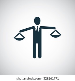businessman scale icon, on white background
