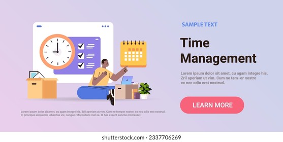 businessman scheduling job project time management concept planning organization working time