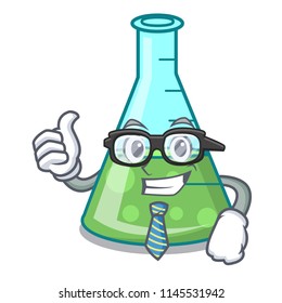 Businessman science beaker character cartoon