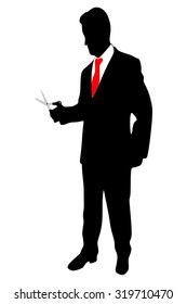 businessman with scissors