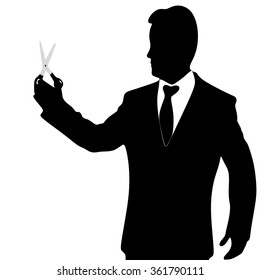 businessman with scissors