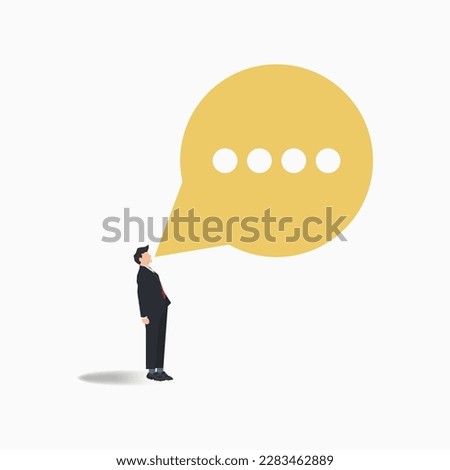 Businessman screaming with speech bubble. Ready to carry out the task illustration